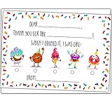 Honeyplum Kids Fill in the Blank Thank You Cards - 25 Cards Including Envelopes - Fun Gender Neutral Thank You Notes For Boys or Girls