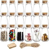 Kingrol 18 Pack Glass Bottles with Cork Stoppers, 3.5 oz Vintage Glass Favor Jars for Arts, Crafts, Decoration, Party Favors