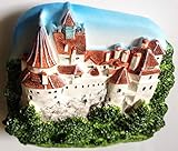 WitnyStore Tiny The Bran Castle Transylvania Romania Central Europe Tourist Attractions Resin Refrigerator Magnet Traveler Souvenir Gift Memento 3D Fridge Magnets