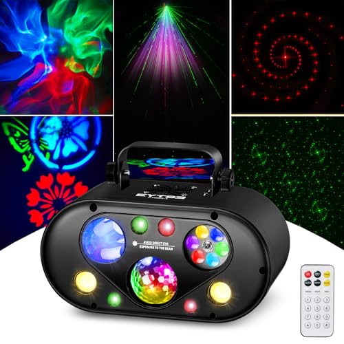 EYTSE Stage Lights Party Light, 5 in 1 DJ Laser Lights Magic Ball LED Patterns Strobe Light Multi Effects Sound Activated, Auto Remote DMX Control for Disco Party Show Music Dance Bar Wedding Events