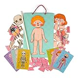 Human Body Puzzle for Kids Toddlers 90PCS Magnetic Boy Girl Anatomy Play Set Body Parts Organs Muscles Skeleton and Bones Wooden Puzzle Toys Aged 3+ Educational Learning Preschool Toys