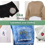 Easy Clothing Embroidery Kit - 34 Stick & Stitch Designs - Embroidery Kit for Clothes Starter Pack, Beginners All Inclusive Kit for Clothing Embroidery