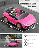 ELEMARA 2 Seater Ride on Toy for Big Kids,12V10Ah Lamborghini Ride On Car, 4.0 mph,Max 130lbs,Electric Car w/Remote, Kids' Electric Vehicles,3 Speeds,MP3,LED Light,Car for Kids to Drive 3-8,Rose Pink