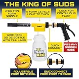 Foam King Foam Gun Car Wash Sprayer + Microfiber Mitt Detailing Towel - Connects to Garden Hose - Ultimate Scratch Free Cleaning - Snow Blaster Cannon Washing Kit