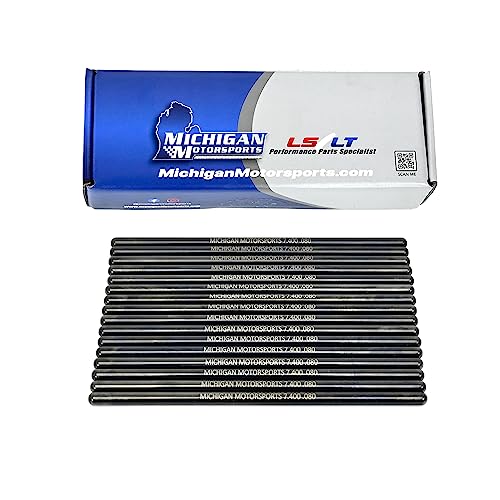 Michigan Motorsports 7.400" Chromoly LS Pushrods | Stock Length 5/16" Diameter | Fits 4.8L 5.3L 5.7L 6.0L 6.2L LS1 LS2 LS3 LS6 L76 L92 L99 LQ4 LQ9 L33 LSA