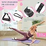 Pilates Bar Kit with Resistance Bands, Multifunctional Yoga Pilates Bar with Heavy-Duty Metal Adjustment Buckle, Portable Home Gym Pilates Resistance Bar for Women Full Body Workouts(20-150LBS)-Pink