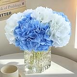 AVIVIHO Hydrangea Artificial Flowers Bulk Pack of 65 Fluffy Ivory Fake Hydrangeas Silk Flowers with Stems for Home Weddings,Centerpieces,Party Decor Spring Festival Florals Decorations