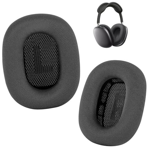 Ear Cushions for AirPods Max Headphone - Upgraded Mesh Earpads Replacement Compatible for Apple AirPods Max with Silicone Layer, Magnet, Memory Foam and Noise Isolation (Space Gray)
