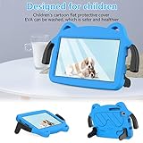 WEUFBG Tablet PC Cases Cover Compatible with Huawei MediaPad M3 Lite 8.0" Kids Friendly Cute Case,Lightweight EVA+Rugged PC Shockproof Stand Protective Tablet Case with Shoulder Strap(Blue)