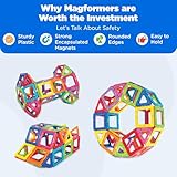 Magformers Basic Set (62-pieces) Magnetic Building Blocks, Educational Magnetic Tiles, Magnetic Building STEM Toy, Multi-colored, Model Number: 63070