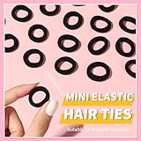 YGDZ 300PCS Black Cotton Hair Ties: Mini Elastic Ponytail Holders and Seamless Hair Bands for Little Girls, Kids, and Toddlers