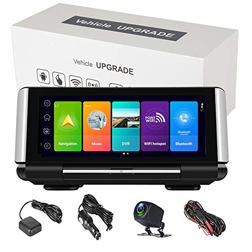 4G Full Screen Driving Recorder 7 Inch Center Console Android 8.1 Navigator RAM2G+ROM16G 140° Wide Angle Dual Lens Loop Recording Parking Monitor