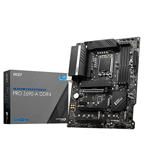MSI PRO Z690-A DDR4 ProSeries Motherboard (ATX, 12th Gen Intel Core, LGA 1700 Socket, DDR4, PCIe 4, CFX, M.2 Slots)