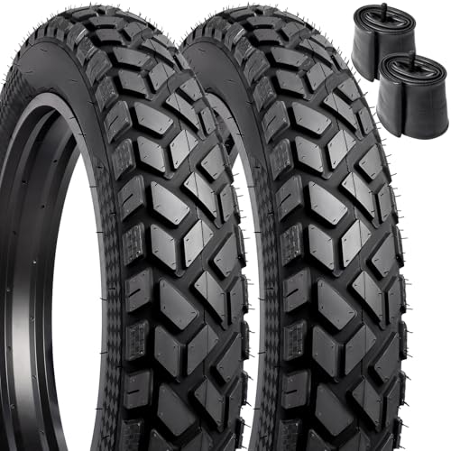 2-PCS 20" Heavy Duty Fat E-Bike Tires 20 x 4.0/102-406 and 2-PCS Heavy Duty Bike Tubes 20x4.0 Scharder Valve Compatible with 20x4.0 E-Bike All-Terrain Directional Tread Bicycle Tires and Tubes (Y-021)