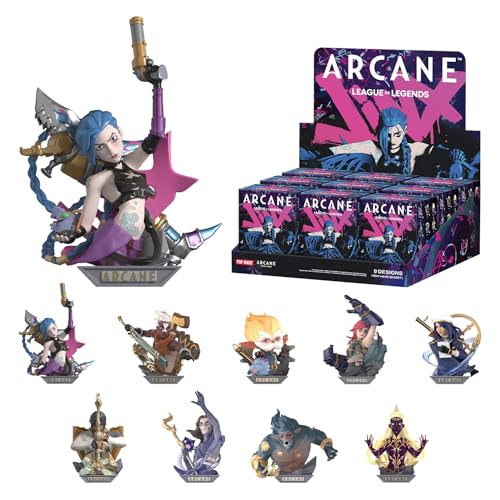 POP MART League of Legends: Arcane Series Figures 9PCs Blind Box Figures, Random Design Action Figures Collectible Toys Home Decorations, Holiday Birthday Gifts for Girls and Boys, Whole Set