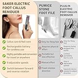 Electric Foot Callus Remover - 2 in 1 Electric Foot File,Adjustable Speed Foot File with Sandpaper Discs & Grinding Heads, 9 Speeds Callus Remover for Feet, Pedicure Tools for Valentine's Day Gift