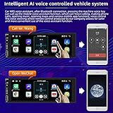 1Din Car Radio Wireless Carplay & Android Auto 6.9-inch IPS Touch Screen Smart Voice Mirror Link Android System (2G+32G) Car Stereo with Bluetooth/FM/USB Type C