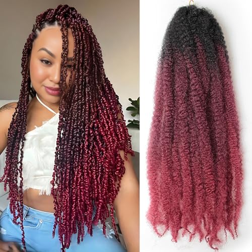 Marley Twist Braiding Hair 24 Inch 8 Packs – Long-Lasting Marley Hair, Fluffy&Tangle-Free Cuban Twist Hair for Braiding, Natural Look Synthetic Spring Afro Kinky Twist Hair Extensions (T1B/99J/530)