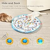 Potaroma Interactive Cat Toys, Fast Rolling Ball in Play Mat, Automatic Motion Activated Moving Ball Hide and Seek Game for Indoor Exercise Kicker, 28 Inch Play Mat