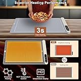 FYY Food Warming Mat - Electric Warming Tray with 6 Temperature Settings and 6 Hours Timer, Full Surface Graphene Heating Food Warmer, Premium Rollable Heating Tray for Gatherings, Parties, Grey