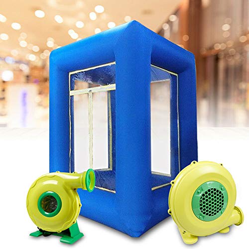 8.9ft/ 2.7M Inflatable Cash Cube Money Machine Cash Cube Booth with 2 Blowers for Advertising Promotion