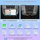 Roinvou [8 Core 4G+64G] for Lexus RX300 RX330 RX350 RX400H 2004-2009 Android Radio with Wireless Carplay Android Auto, 9 Inch IPS Touch Screen Car Stereo, Bluetooth 5.0, 32 EQ, GPS, WiFi, 59UI