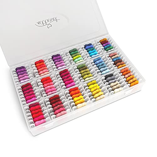 The Original 108-Color Embroidery Floss Kit – 99 Cotton & 9 Metallic Threads with DMC Color Coding – Perfect for Cross Stitch, Friendship Bracelets, String Crafts, and Embroidery Thread Organizer Box