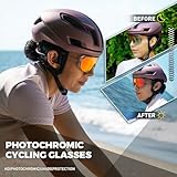 KAPVOE Photochromic Cycling Glasses for Men Women Mountain Bike Sunglasses Black Sports Goggles UV Protection