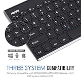 Arteck Bluetooth Keyboard, Stainless Steel Universal Portable Wireless Bluetooth Keyboard for iOS iPad 10.2-inch, Air, Pro, Mini, Android, Windows Tablets PC Smartphone Built in Rechargeable Battery