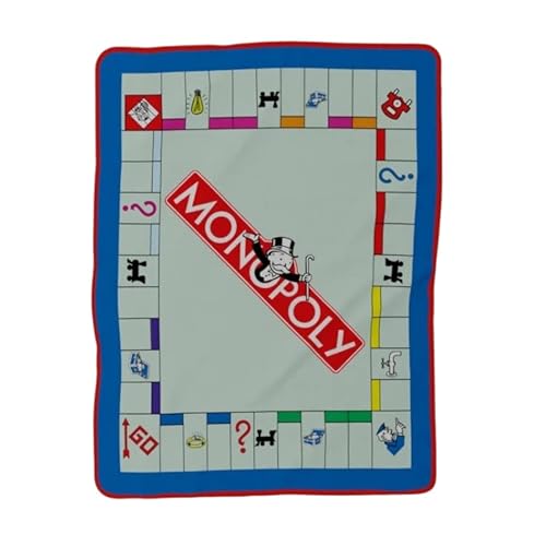 Franco Hasbro Games Monopoly Bedding Super Soft Micro Raschel Throw, 46 in x 60 in, (Official Licensed Product) Collectibles