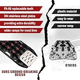 BUNKER INDUST Offroad Traction Boards with Jack Base,Pair 47.24"L x 14"W Recovery Tracks for 4x4 Vehicles Tire Traction Mat -Sand,Mud,Snow Ramps(Replaceable Dual Colors Teeth/Rugged Steel Plate)Black