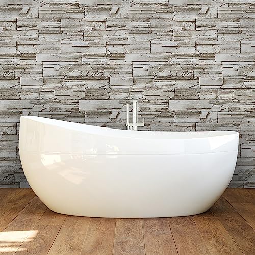 Timeet Stone Peel and Stick Wallpaper 17.3 x 197in Brick Wallpaper Self-Adhesive Stone Contact Paper Removable Décor Wallpaper Stacked Wall Paper Roll