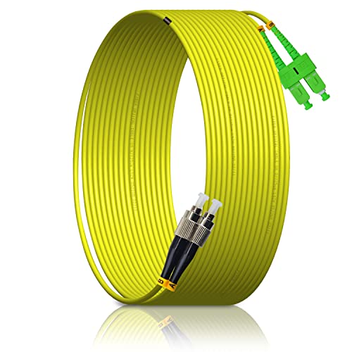 XWYWX 30M/99FT FC/UPC to SC/APC SM DX LSZH 3.0mm Indoor Fiber Optic Patch Cord, FC to SC Single Mode 9/125μm Duplex FC-SC Optical Fiber Jumper Cable Compatible with OS1&OS2-XFUSA121-30