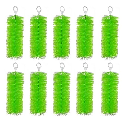 RINOO 10 Packs Fish Pond Filter Brushes Set for Koi Pond Fish Tank Aquarium Water Garden Pond Skimmer Filter Cleaning Brush 12 Inch by 4.7 Inch (Green)