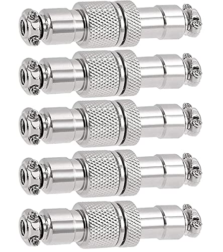 daier 5Pcs 4Pin Aviation Connector,GX16 16mm Aviation Connector Plug Docking Femal & Male Circular Connector