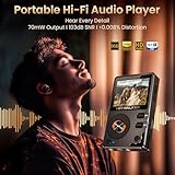 HIFI WALKER H2-128GB MP3 Player Bluetooth 5.2 Hi Res Music Player Flac Digital DSD Lossless Audio Player High Resolution Portable DAP Player, Two-Way Bluetooth, 128GB SD Card+Expandable Memory