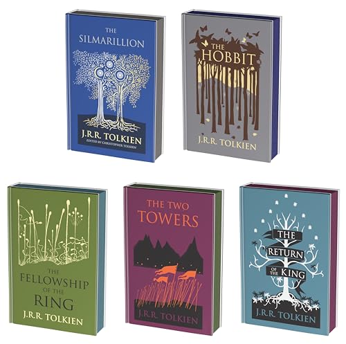 J. R. R. Tolkien Middle-earth Collector's Edition Set (5 Books): Hobbit, Silmarillion, Lord of the Rings (Fellowship, Two Towers, Return of the King)