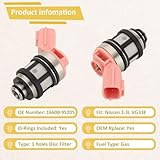 16600-9S205 OE 3.3L Performance Fuel Injectors,Compatible with/Nissan 3.3 Pathfinder Xterra Frontier Quest,Compatible with/Infiniti QX4 1999 2000 2001 2002 2003 2004 |1 Holes| |Set of 6|