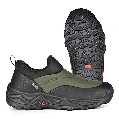 XPETI Winter Snow Casual Slip-on Loafers for Men Cocoon moc Waterproof Jungle Hiking Shoe,Easy Wear on/Off