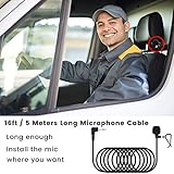 weishan 3.5mm Car Microphone 16ft External Assembly Mic Replacement for Boss JVC Sony Pioneer Vehicle Head Unit Enabled Stereo Radio CD GPS DVD with 2.5mm Adapter