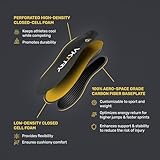 VKTRY Gold Performance Insoles–Customized Carbon Fiber Inserts, Non-Cleated Shoes–Basketball, Volleyball, Racquet Sports, Running & More–Run Faster, Jump Higher, Recover Quicker, Protect from Injury