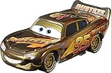 Disney Cars Golden Die-Cast Lightning McQueen 1:55Scale Movie Character for Racing and Storytelling Fun, Gift for Kids Age 3 Years and Older