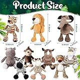 HyDren 10 Pcs Safari Stuffed Animals Plush Jungle Animal Toys for Girls Boys, Elephant Giraffe Lion Tiger Monkey Rhinoceros Zebra White Tiger Leopard Hippo for School Achievement Award