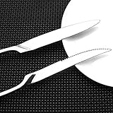 Uniturcky Flatware Set 18/10 Stainless Steel Mirror Polished Silver Cutlery - Silverware Utensil Set of Steak Knife Dinner Fork Knife Spoon Salad Fork Dessert Spoon,24 Piece Service for 4