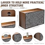 Wooden Money Saving Box, Cash Savings Box for $10000 $5000 $3000 Target Money Saving Challenge, Reusable Money Box with Counter, Cash Vault Bank with Dry Erase Pen/Savings Trackers/Rubber Band-Brown