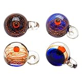 Jovivi Natural Lampwork Glass Pendant Necklace,Unique Special Universe Galaxy Space Cosmos Design Series Nebula Ribbon 1-Planet