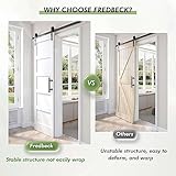 Fredbeck Double 18x84 inch White Barn Door with 6.6FT Barn Door Hardware Kit Included,with MDF and Wood,DIY Assembly,3-Panel,36inch barn Door,Fit 33in-35in Opening