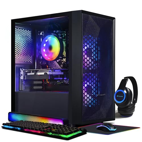 STGAubron Gaming PC, GeForce GTX 1660 Super 6G, Intel Core i3-10100F up to 4.3G, 16G DDR4, 1T SSD, WiFi, BT 5.0, RGB Fan x3, RGB BT Sound Bar, RGB BT Gaming Mic, Windows 11 Home