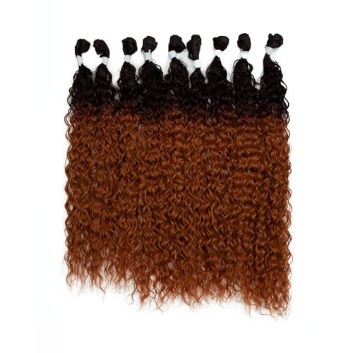 DÉBUT Water Wave 9 Bundles Synthetic Hair Weave Curly Hair High Temperature Fiber Bio Protein Hair 9pcs 22 24 26 Inch 320g for Full Head Ombre Ginger