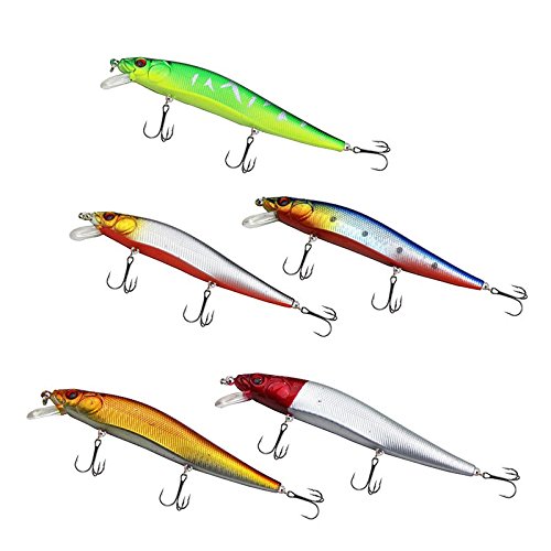 Fishing Lures Plastic Hard Baits with Sea Hooks Carp Fishing 14cm/23g Artificial Minnow Lures 5 PCS